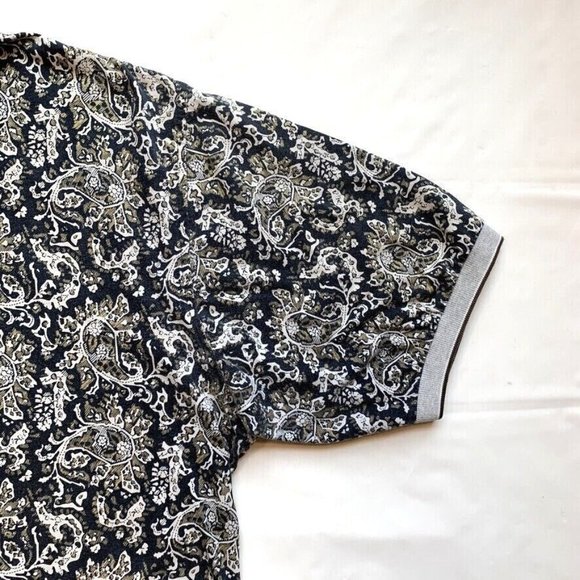 Vintage Jack Nicklaus Polo Shirt Mens L All Over Print Paisley Golf Short Sleeve - Picture 6 of 12